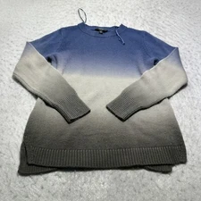 Simply Vera Vera Wang Knit Sweater Blue Gray Womens Size Medium M