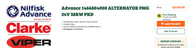 Nilfisk Advance Clark Viper 1466804000 Alternator PMG 24v 38kw PKD (OEM) *NEW*