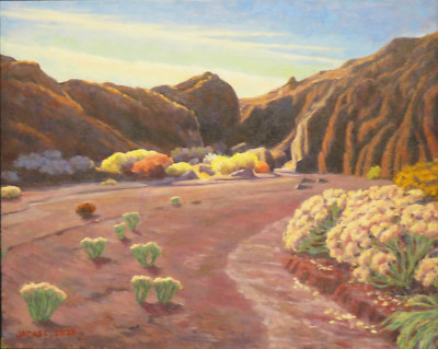  San Lorenzo Canyon - desert landscape oil painting 16x20 framed and signed.
