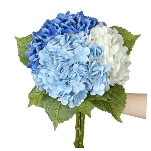 SIITUMEIZI Hydrangea Artificial Flowers Flowers Faux Hydrangea Flowers 21 Blue