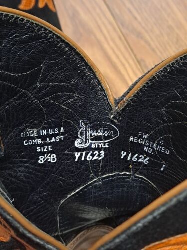 Justin Original Lizard 8.5B Damen-Cowboystiefel cognacfarben hergestellt in den USA Y1623 - Bild 14 von 18