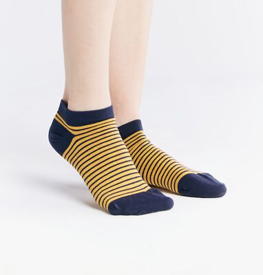Albero Natur 2 Paar Sneaker Socken Bio-Baumwolle Ringel Unisex 9321