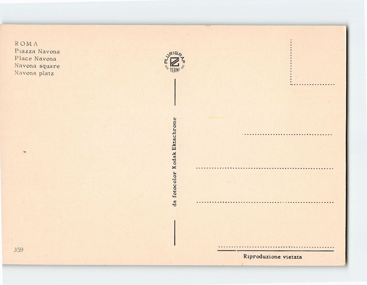 Postcard Piazza Navona Rome Italy