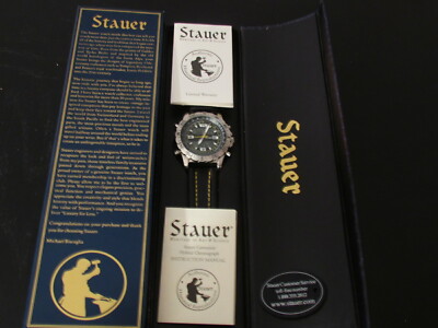 STAUER Centurion Hybrid Chrono Men's Watch W/Gen. Leather; Excellent Condition! 