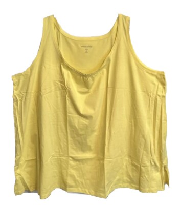 Woman Within 37-0328-7 Tank Top, Yellow, 4X