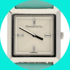 Tiffany & Co. Makers Diamond Stainless Steel Quartz Watch 22MM Cards Booklet