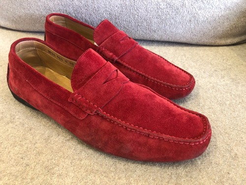 red suede loafers mens