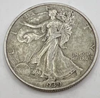 1939 Walking Liberty Silver Half Dollar VF Free Shipping With Five Items B1