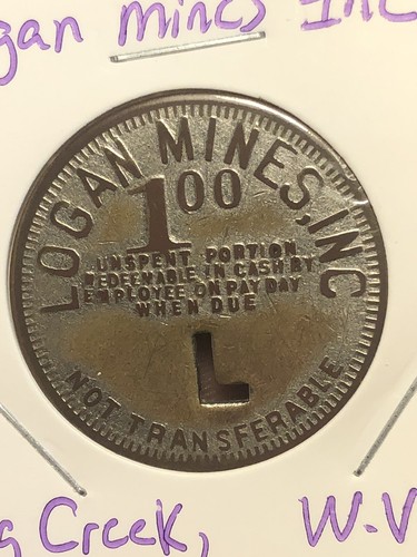 Kohle Scrip Handelsmedaille für $1,00 - Logan Mines Inc - Big Creek, WV - Bild 2 von 6