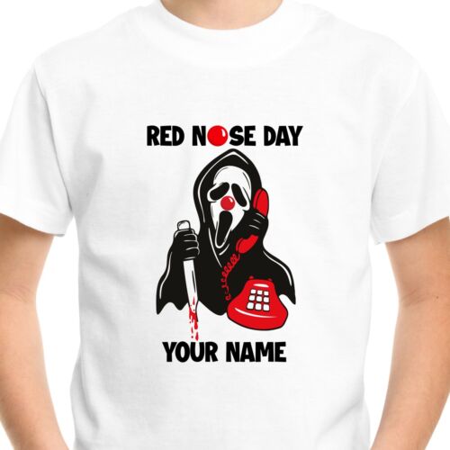 T-shirt personnalisé jour nez rouge bande dessinée relief hommes enfants garçons t-shirt adulte 005 - Photo 2 sur 4