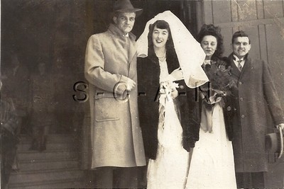 Org Vintage Large 1940s Wedding RP- WWII War Bride- Wedding Dress