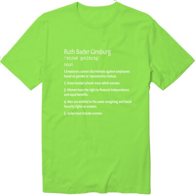 Ruth Bader Ginsburg 5 Laws Support Gender Equality  T-Shirt Equal Rights RBG Say