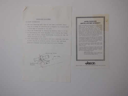 Jason Telescope 100 Model STAR SEARCH 100 Original Box Complete Vintage - Picture 5 of 11