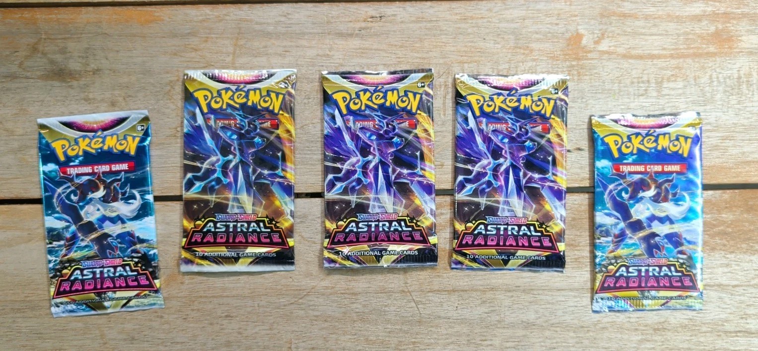 5 Packs (50 Cards) Pokemon Astral Radiance Booster Pack Sealed