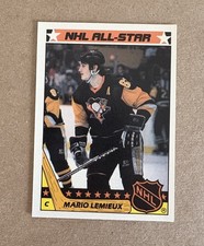 Mario Lemieux 1987-88 Topps Hockey sticker #11  Pittsburgh Penguins All-Star NM