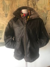 giacca in pelle  interno pelliccia vintage