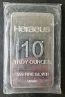 Heraeus 10oz Silver Bar in Plastic