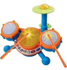 VTech KidiBeats Kids Drum Set, Orange 3.9" x 12.1" x 11.5",