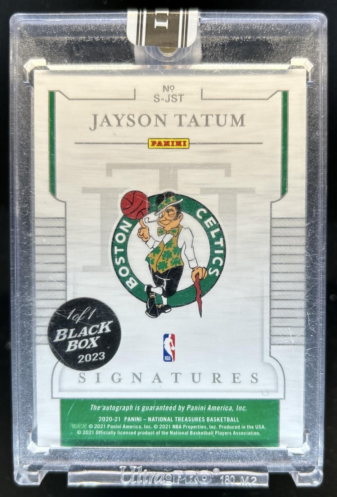 2023 Black Box National Treasures Jayson Tatum Auto Autograph #1/1 Celtics view 2