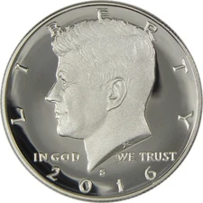 2016 S Kennedy Half Dollar Choice Proof Silver 50c Coin