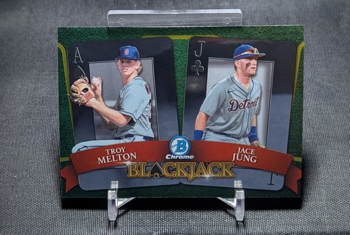 Troy Melton/Jace Jung Blackjack Chrome Rookie 2022 Bowman Draft Card BJ-9 Tigers