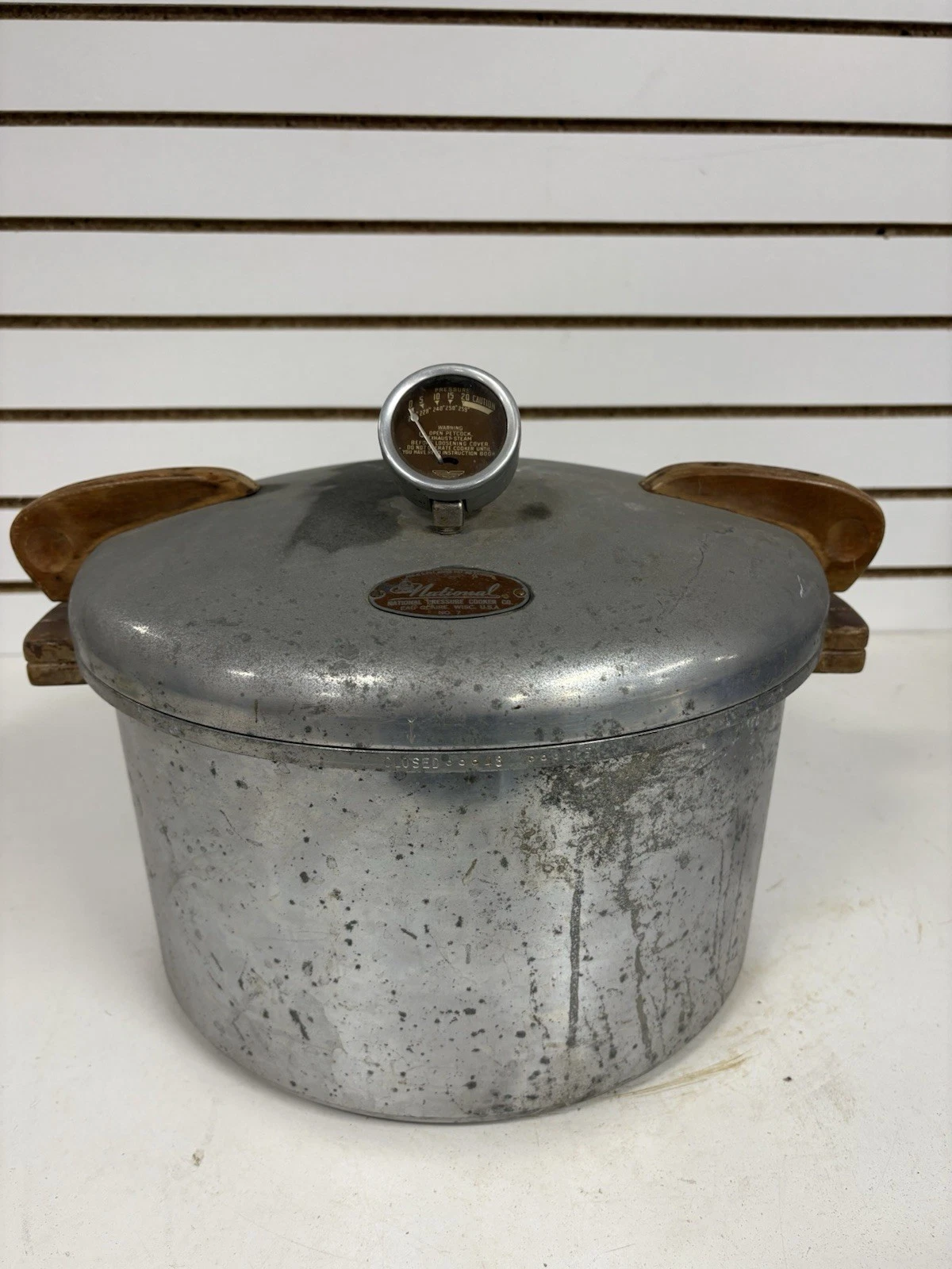 Vintage National No 7 Pressure Cooker Canner Metal With Inserts And Pan BH