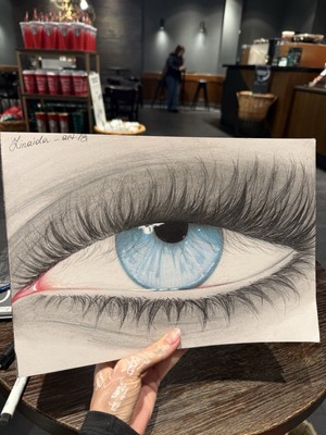 Realism Eyes  Blue Lagoon  Format A4 Original Hand-draw Artwork