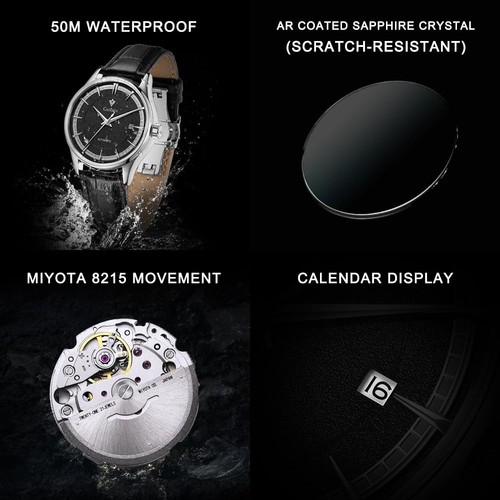 Orologi Uomo Meccanico Automatico MIYOTA 8215 Movimento Impermeabile Classico Desi... - Foto 2 di 7