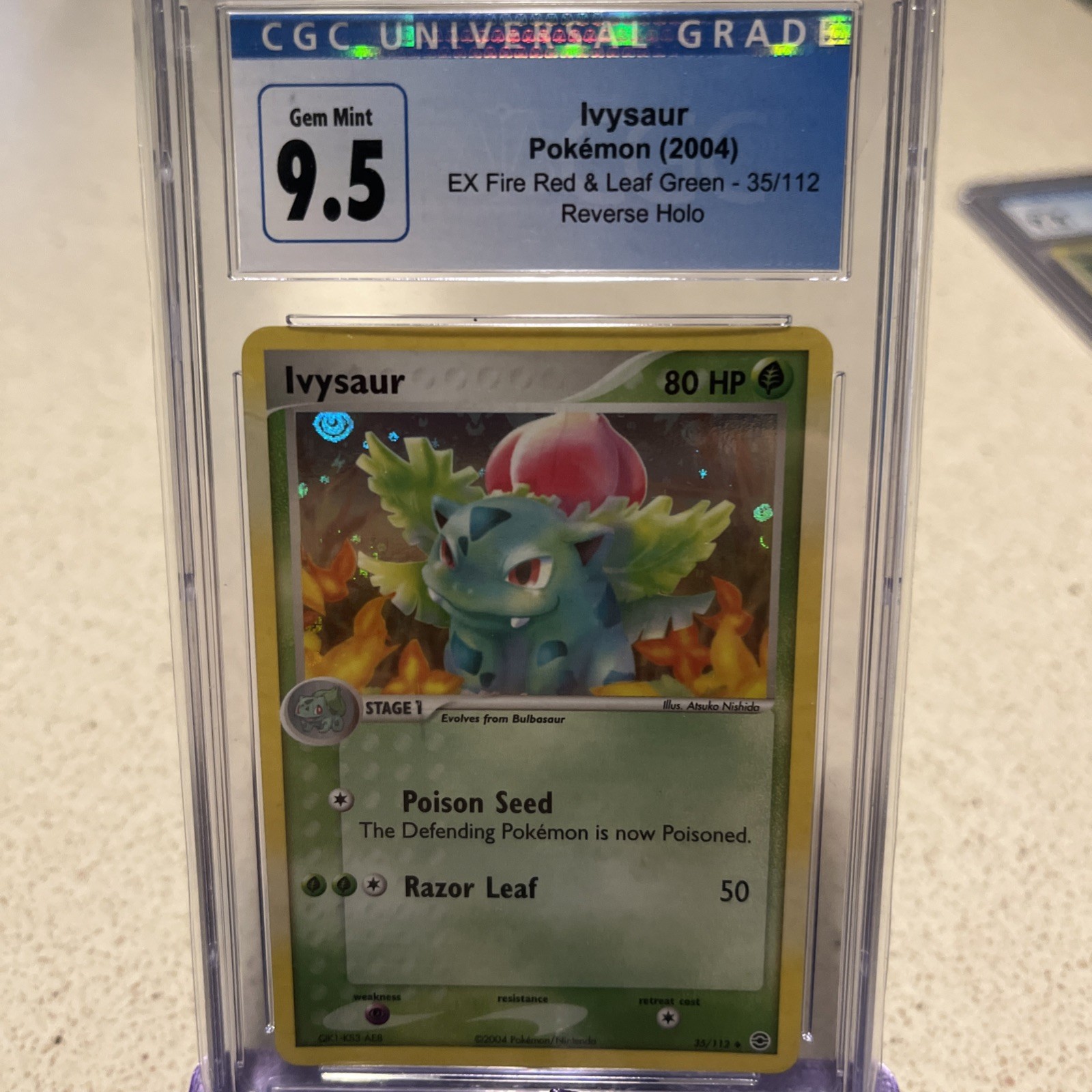 CGC 10 Ivysaur EX Fire Red & Leaf Green 35/112 Reverse Holo Pokemon Card