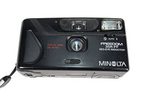Minolta Freedom 35R-FF Red- Eye Reduction Point and Shoot Film Camera TESTED