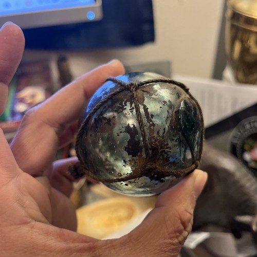 VTG Japanese Glass Float Ball Buoy Hand Blown 2.5" Maritime Sea - Picture 5 of 5