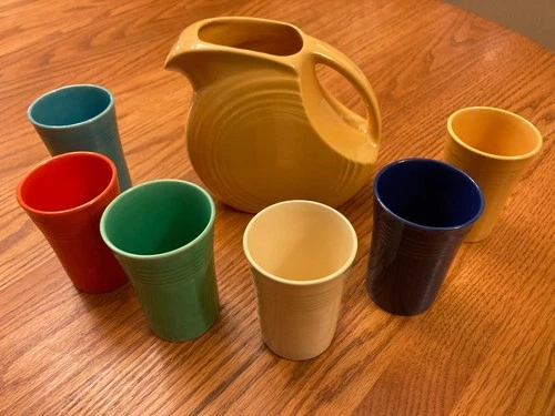 Vintage Fiesta - Promotional Juice Pitcher and 6 Tumbler Set (exc.) (1939-1952)