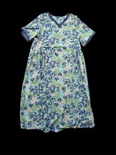 ✨ Green and blue floral midi dress with V-neckline✨