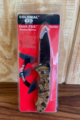 Colonial Knife Co Quick Flick Series Cowboy Up Camo Assisted Open Pocket Clip