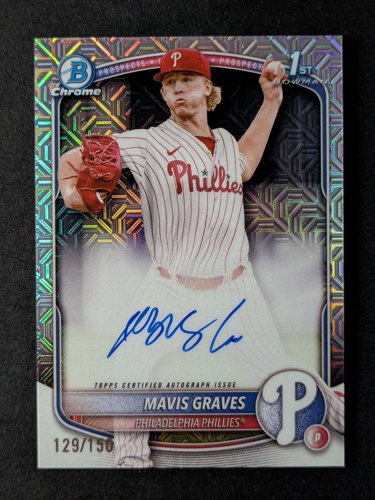 2025 Bowman Chrome MAVIS GRAVES 129/150 1st Bowman Auto HTA Choice Ref. #CPA-MG