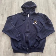 Vintage Frito Lay Factory Work Zip Up Hooded Jacket XL Chester Cheetah USA Blue