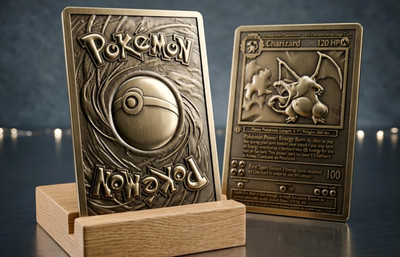 1. Edition Base Set Charizard - Metall 3D Pokemon Karte 