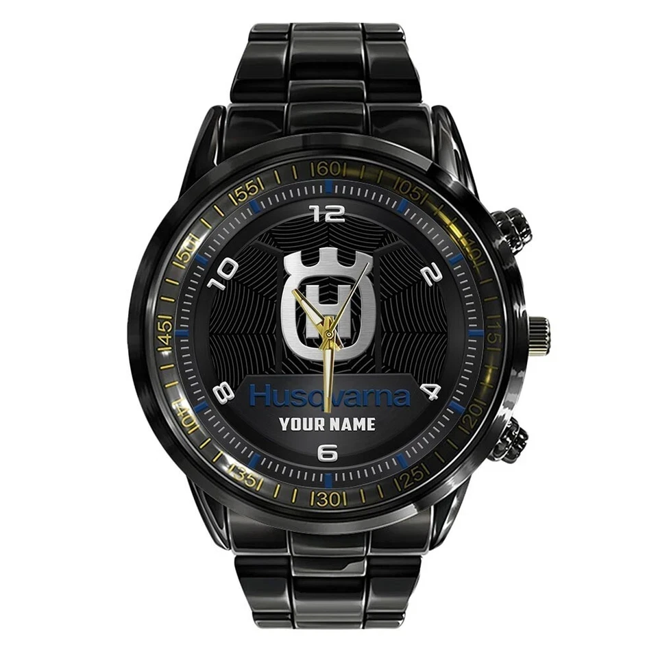 Hus.qva.rna Stainless Steel Watch-personalize name