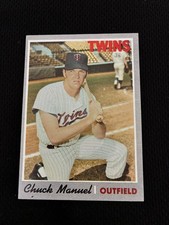 CHUCK CHARLIE MANUEL ROOKIE TOPPS 1970  PHILLYS MANAGER LEGEND BASEBALL CARD