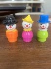 Vintage Fisher Price Little People Clown Figures Lot of 3 circus clowns , 2 inch