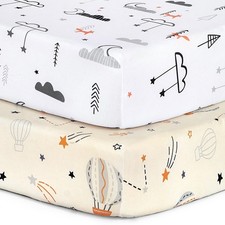 Baby Fitted Crib Sheets: Kid Crib Sheets - Set of 2 for Toddler Standard Size...