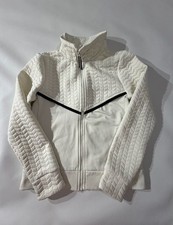 Avia M 7-8 White Quilted Zip Up Jacket Athletic Athleisure Bomber