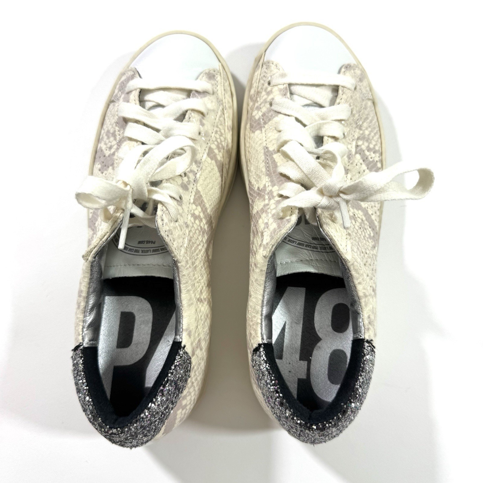 P448 John Python Glitter Sneaker Shoes Size 37 US… - image 5