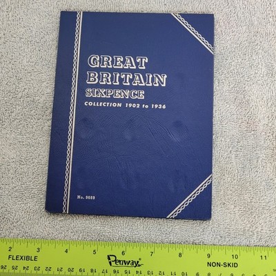Whitman Great Britain Sixpence Collection 1902-1936 Coin Folder No 9689 Blue
