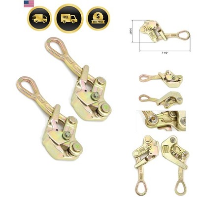 2 Pack 1 T Cable Grip Wire Grip Steel Rope Jaw Puller for Wire Rope, Pulling ...