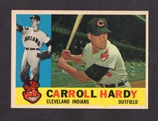 1960 TOPPS CARROLL HARDY CARD NO: 341 B NEAR MINT CONDITION