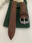 ROLEX Old Style Brown Leather Band  20mm  Silver Plated Rolex Buckle NOS — photo 7