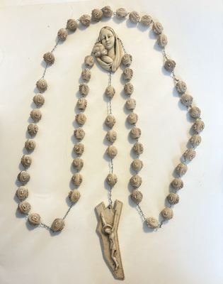 Vintage Large Wall Rosary Carved Resin Catholic Religious Italy | eBay