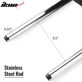 Pair Seat Headrest Black PU Rod Dia 14mm Space 140mm For Civic/BMW 3 Serise