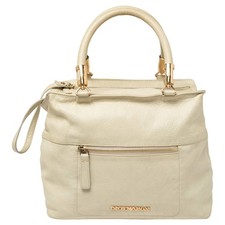 Borsa Emporio Armani in pelle verde pallido con doppia zip